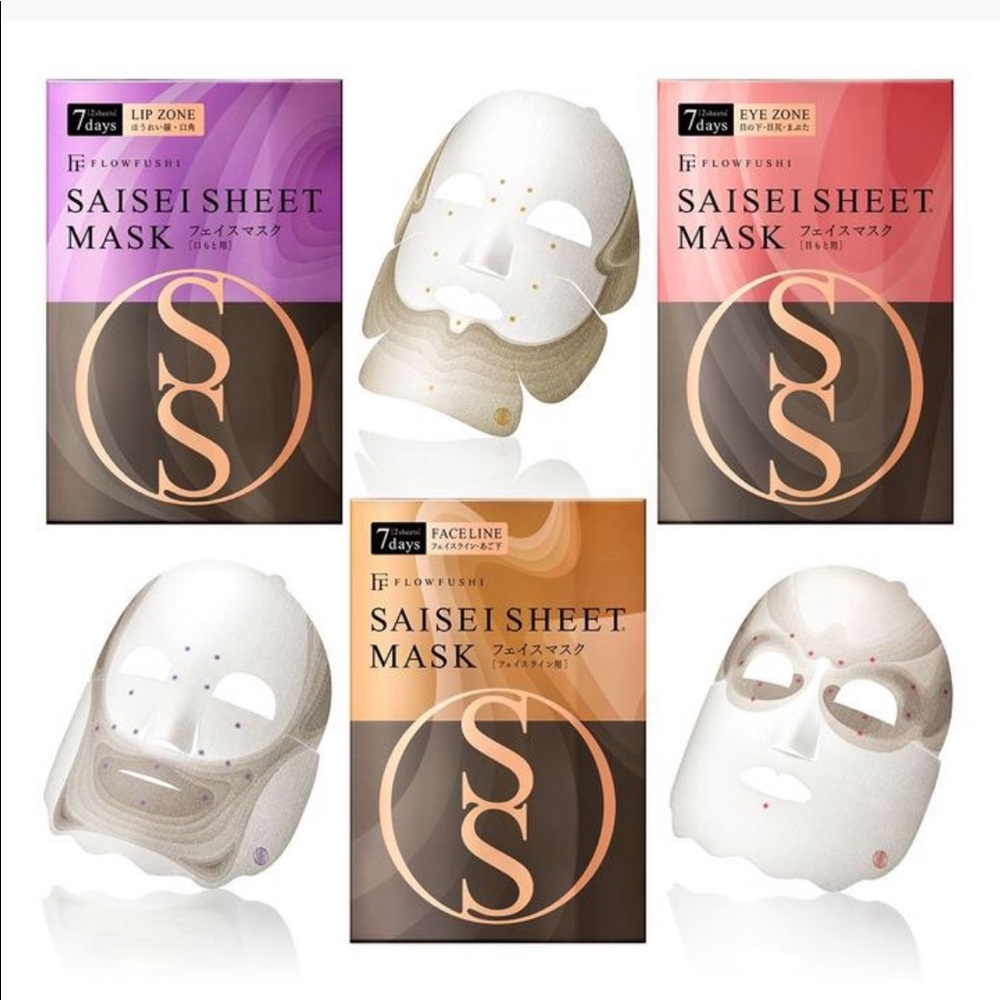 Japanese FLOWFUSHI Saisei Sheet Mask set of 3 pack